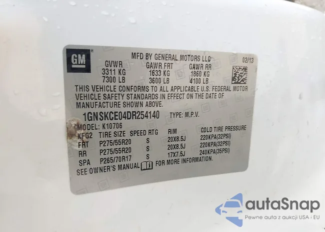 1GNSKCE04DR254140: 42772753