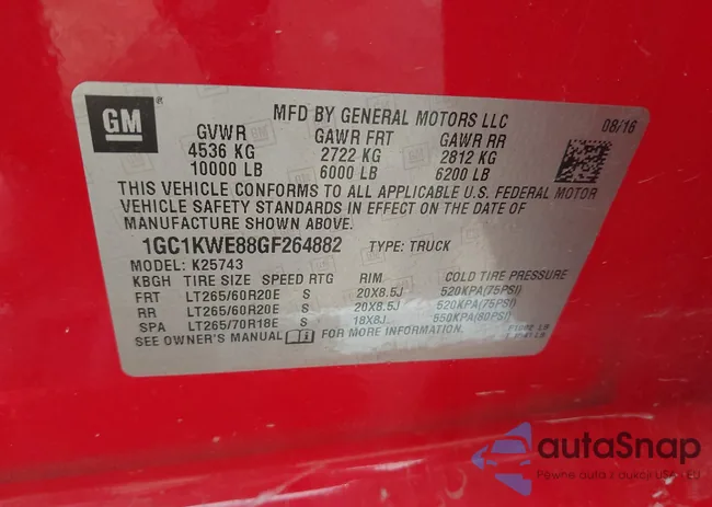 1GC1KWE88GF264882: 42772826