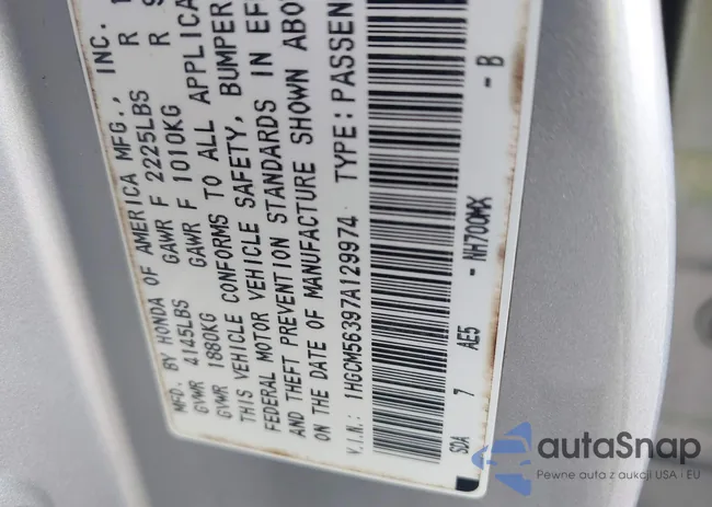 1HGCM56397A129974: 42774381