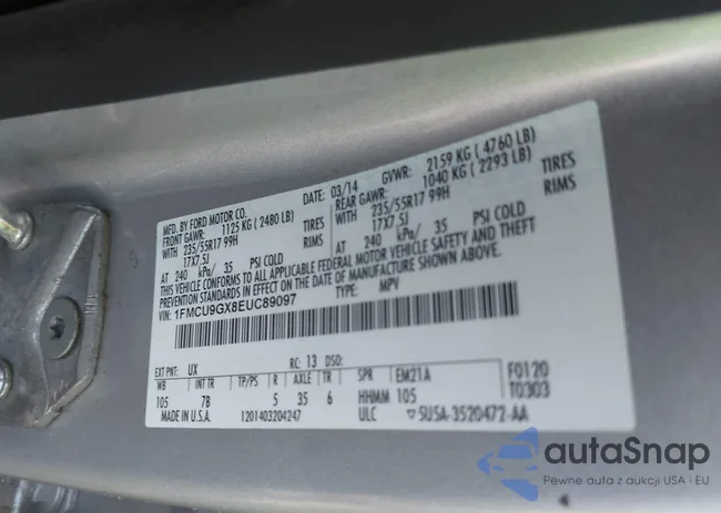 1FMCU9GX8EUC89097: 42774499