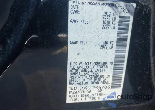 1N4AL3AP2GC236706: 42774530