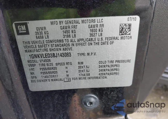 1GNKVLED3BJ143083: 42774561