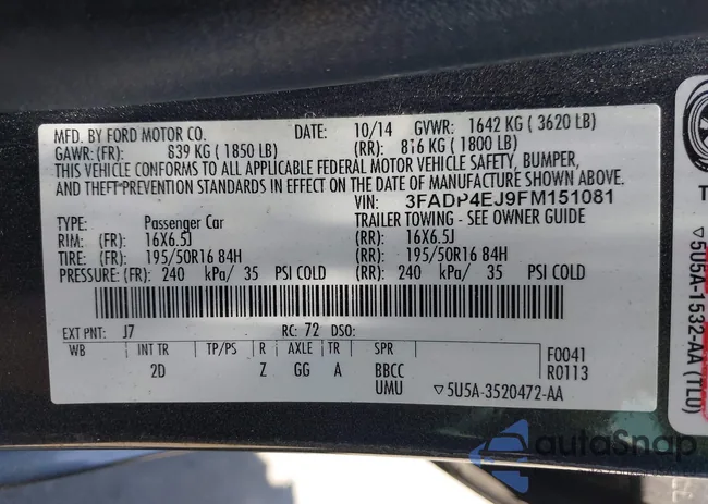 3FADP4EJ9FM151081: 42773696