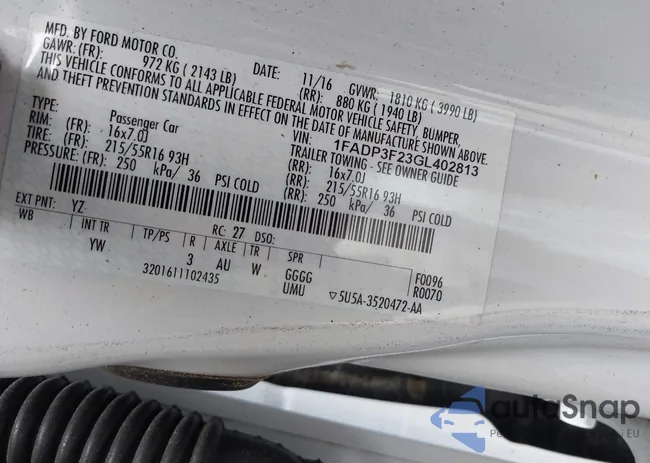 1FADP3F23GL402813: 42773766