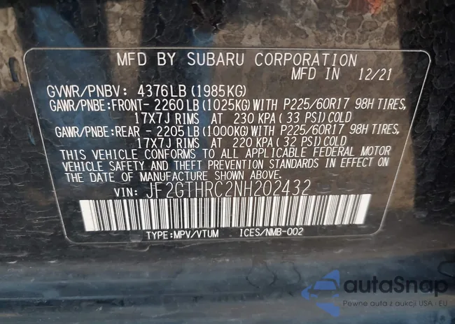 JF2GTHRC2NH202432: 42773893