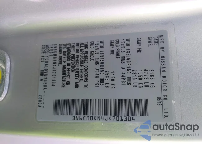 3N6CM0KN4JK701304: 42773939