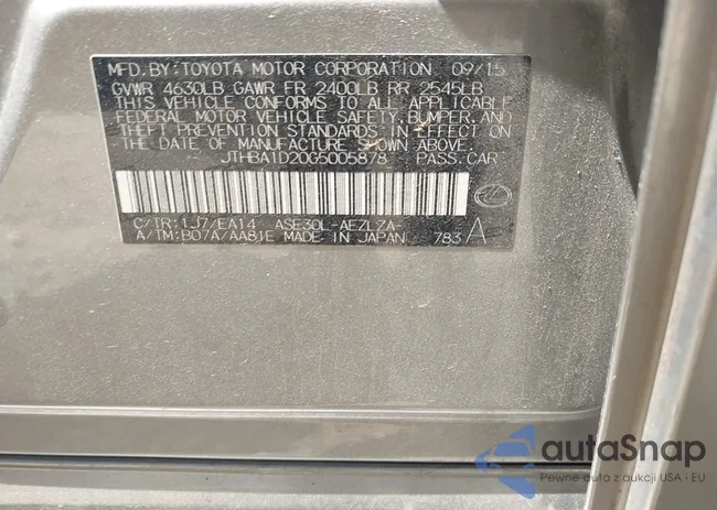 JTHBA1D20G5005878: 42774036