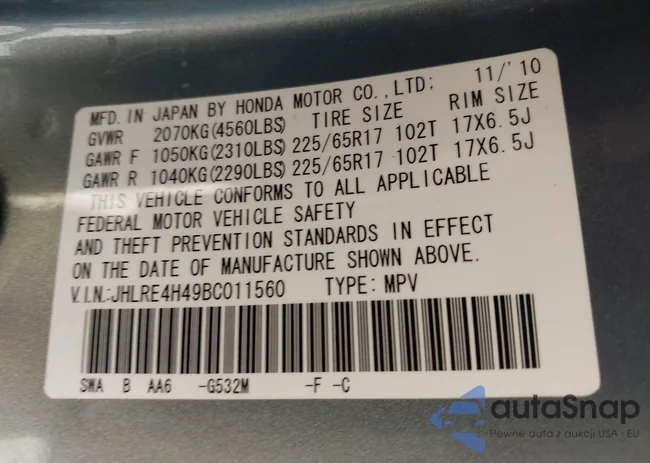 JHLRE4H49BC011560: 42775023