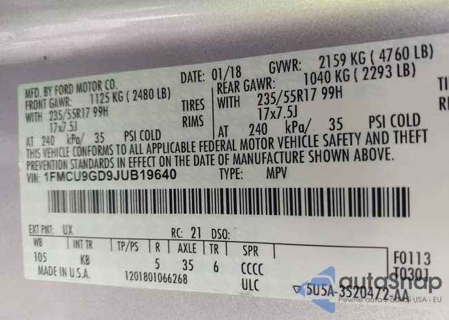 1FMCU9GD9JUB19640: 42775069