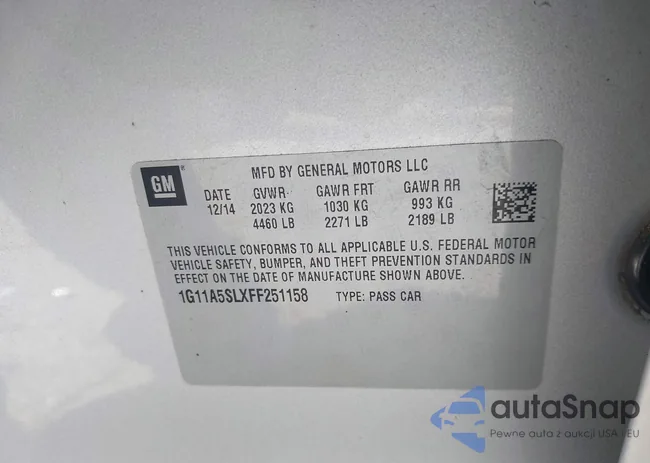 1G11A5SLXFF251158: 42775158