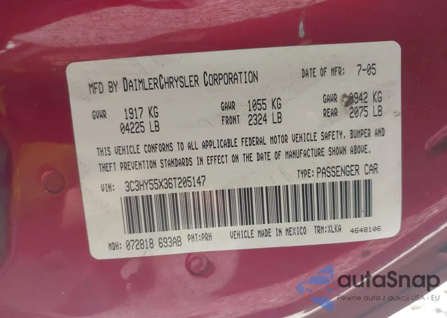 3C3HY55X36T205147: 42775362