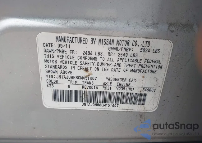 JN1AJ0HR8CM451407: 42775404