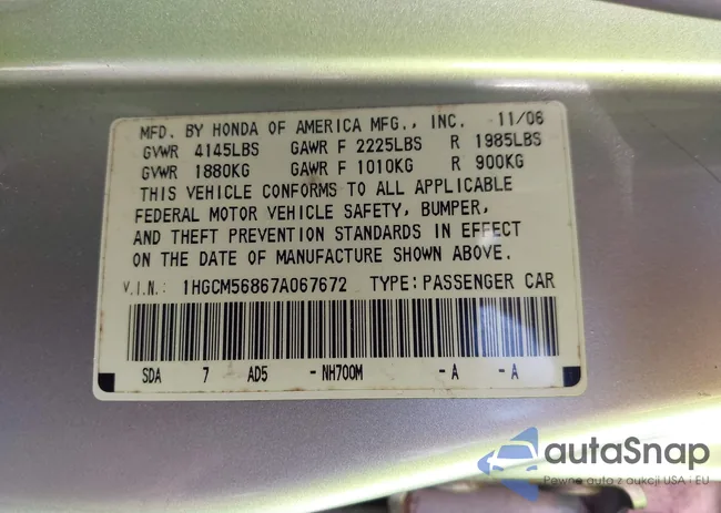 1HGCM56867A067672: 42774606