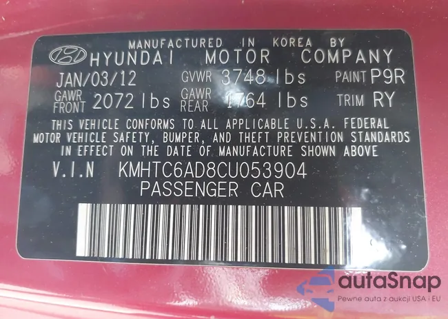 KMHTC6AD8CU053904: 42774621