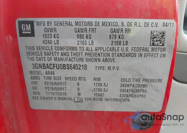 3GNBACFU0BS645218: 42774688