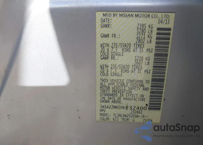 5N1AZ2MH5FN232400: 42774749