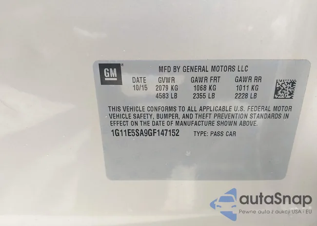 1G11E5SA9GF147152: 42774780