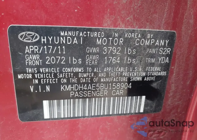 KMHDH4AE5BU158904: 42776082