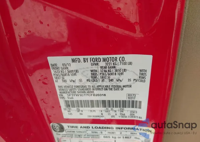 1FTFW1CT7CFB20318: 42776196