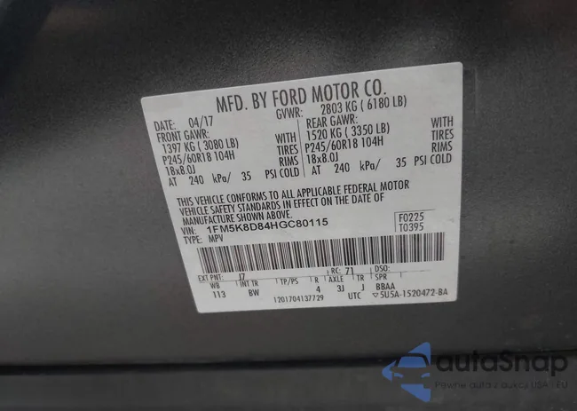 1FM5K8D84HGC80115: 42776251