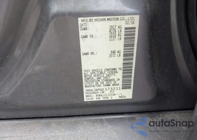 1N4AL3APXGC173211: 42776281