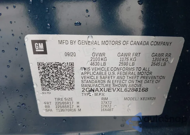 2GNAXUEVXL6284168: 42776487