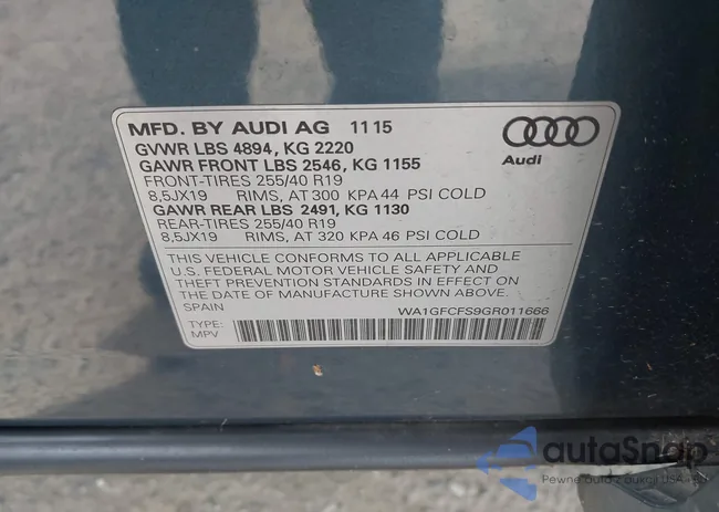 WA1GFCFS9GR011666: 42776507