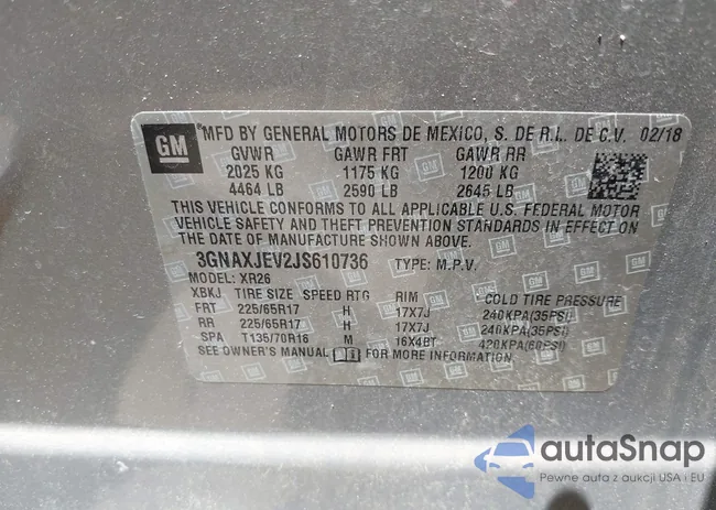 3GNAXJEV2JS610736: 42776569