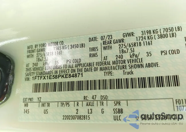 1FTFX1E58PKE84871: 42777004