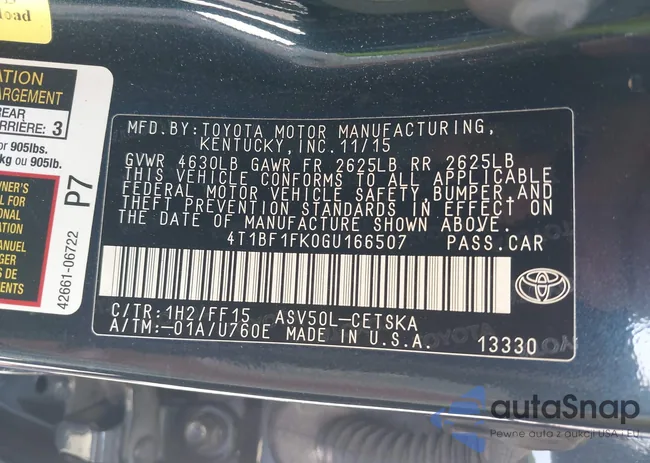 4T1BF1FK0GU166507: 42777028