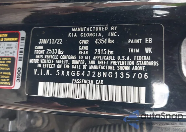 5XXG64J28NG135706: 42777045