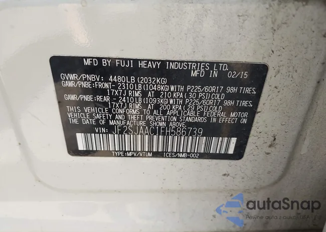 JF2SJAAC1FH586739: 42777068