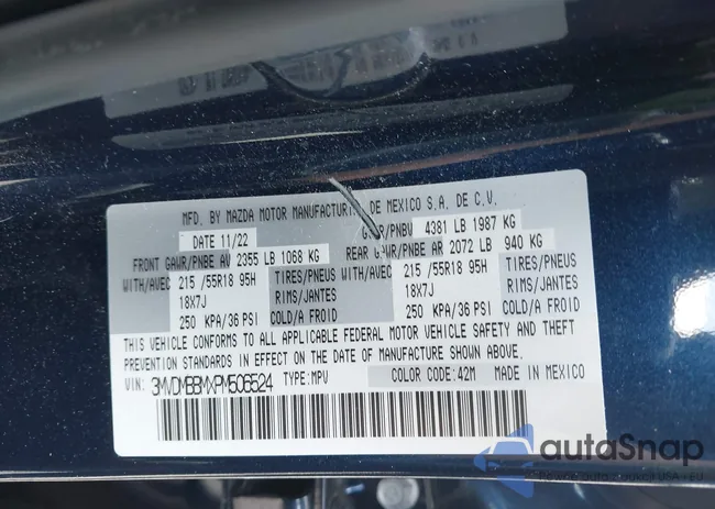 3MVDMBBMXPM506524: 42777078