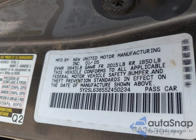 5Y2SL63855Z450234: 42777080