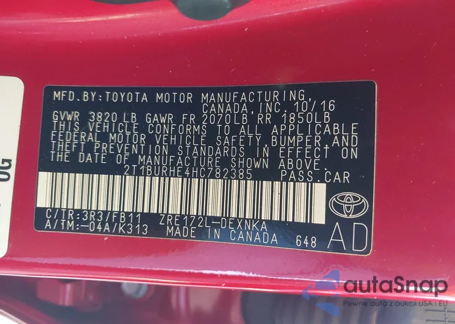 2T1BURHE4HC782385: 42777291