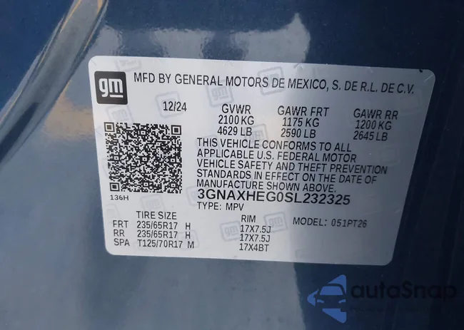 3GNAXHEG0SL232325: 42777486