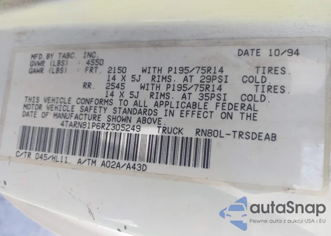 4TARN81P6RZ305249: 42777508