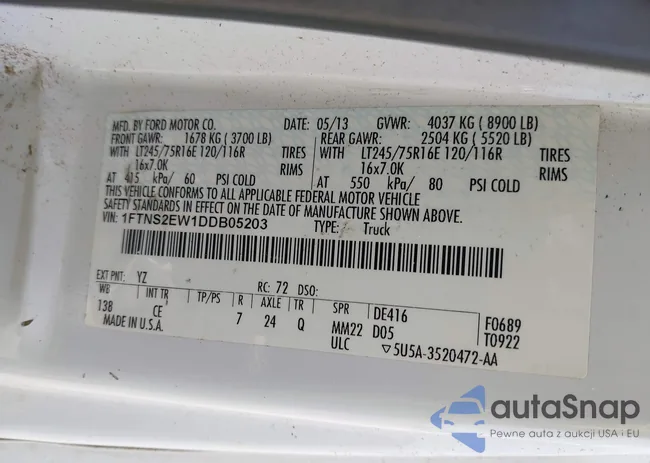 1FTNS2EW1DDB05203: 42777531