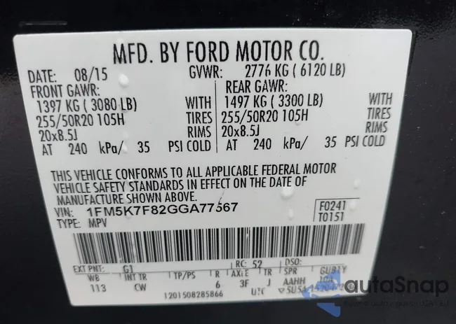 1FM5K7F82GGA77567: 42776704