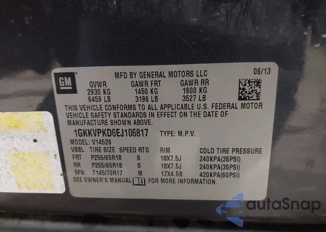 1GKKVPKD6EJ106817: 42776709