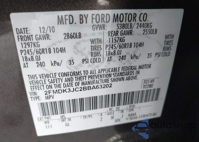 2FMDK3JC2BBA63202: 42776728