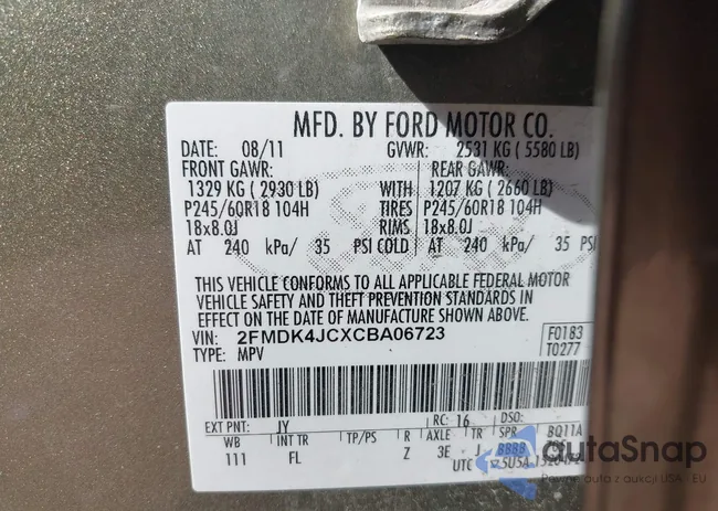 2FMDK4JCXCBA06723: 42776730