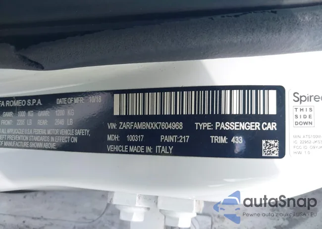 ZARFAMBNXK7604968: 42776885