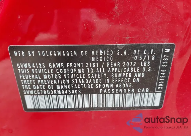 3VWC57BU3KM043008: 42778244