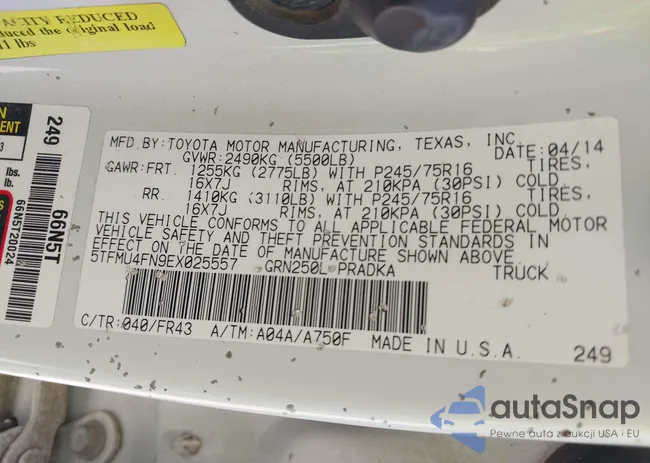 5TFMU4FN9EX025557: 42778329