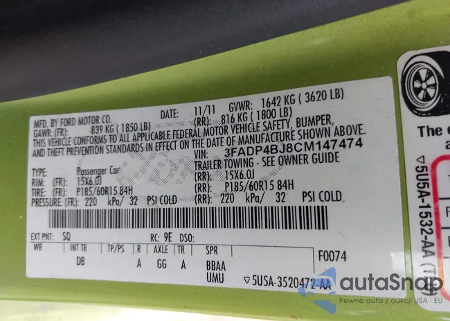 3FADP4BJ8CM147474: 42778432