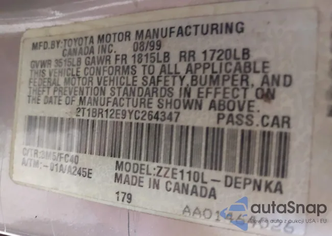 2T1BR12E9YC264347: 42778471