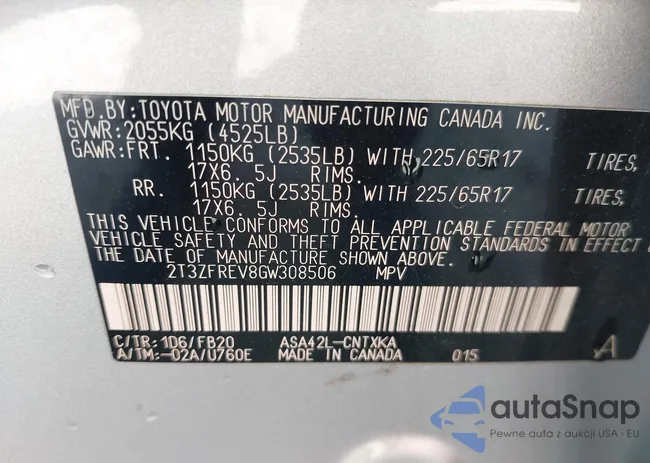 2T3ZFREV8GW308506: 42777721