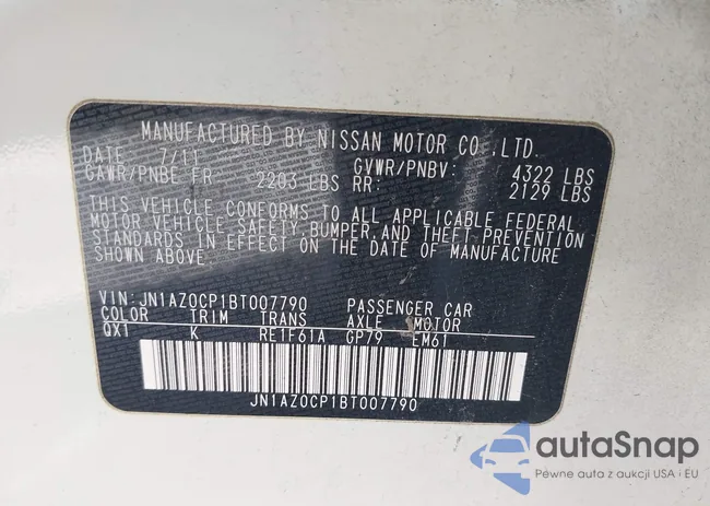 JN1AZ0CP1BT007790: 42779217