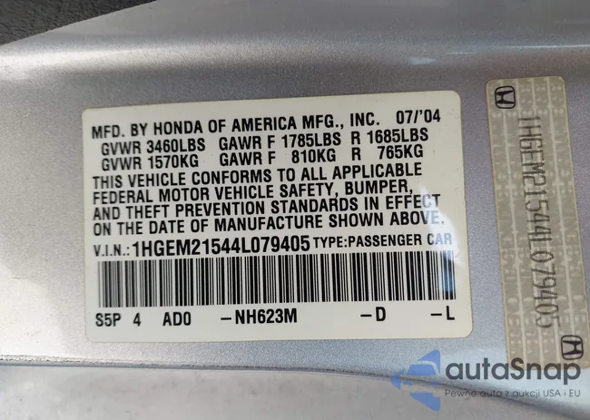 1HGEM21544L079405: 42779429